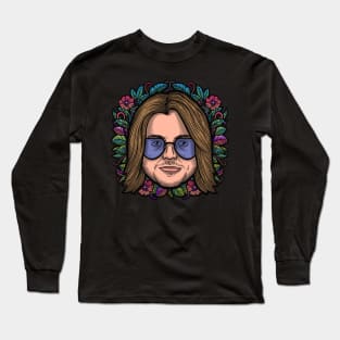 Mitch Hedberg (Flowered) Long Sleeve T-Shirt